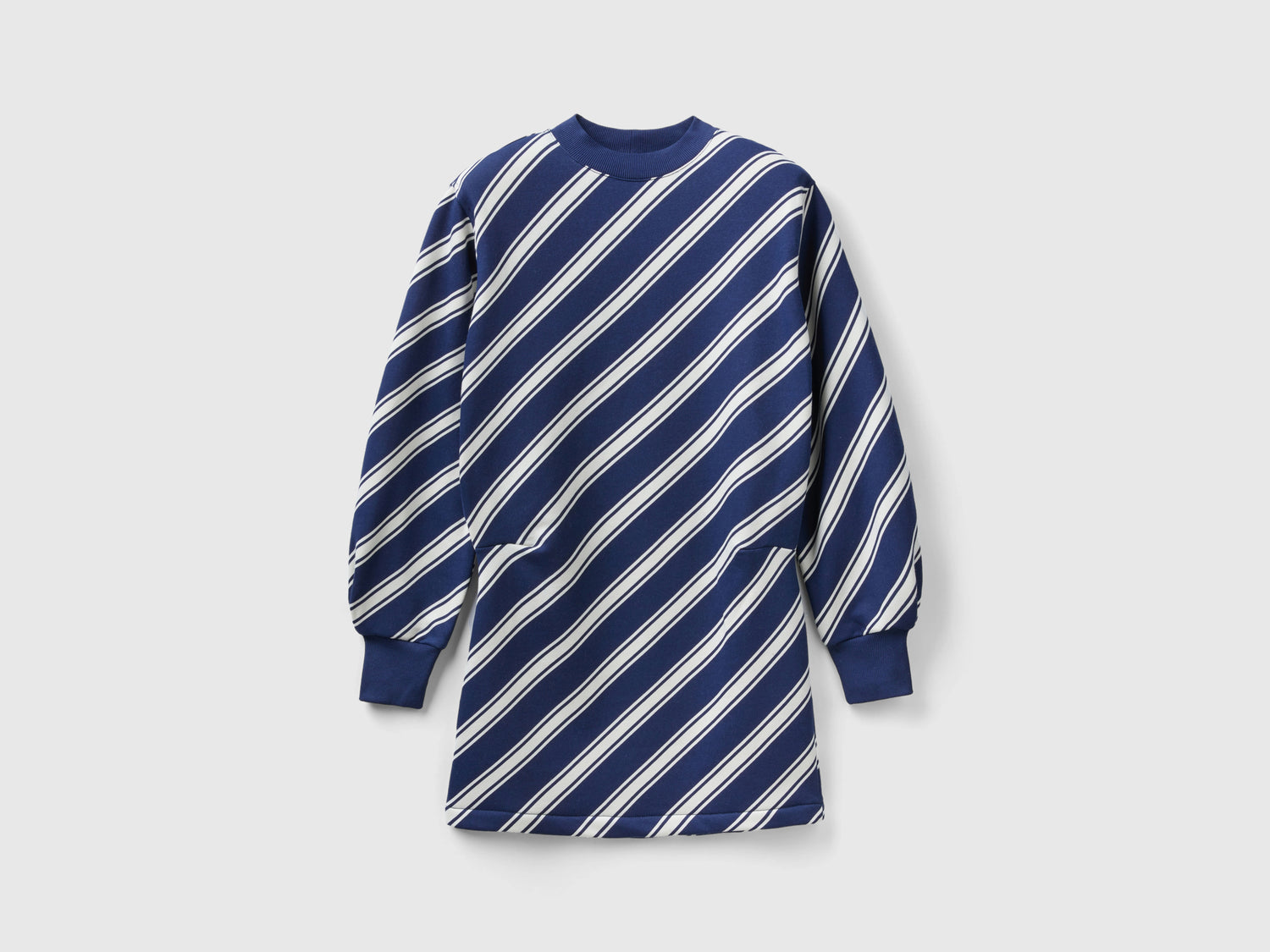 Abito corto a righe regimental da donna blu scuro | Benetton Outlet