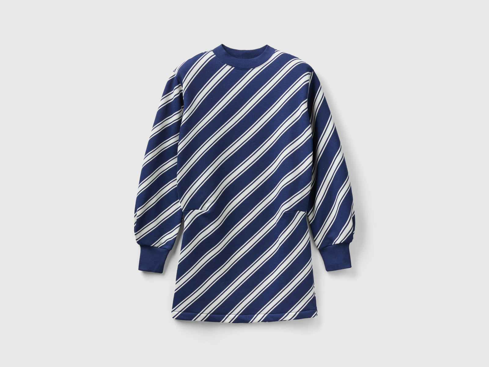 Abito corto a righe regimental da donna blu scuro | Benetton Outlet