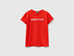 T-shirt con logo glitter in cotone bio