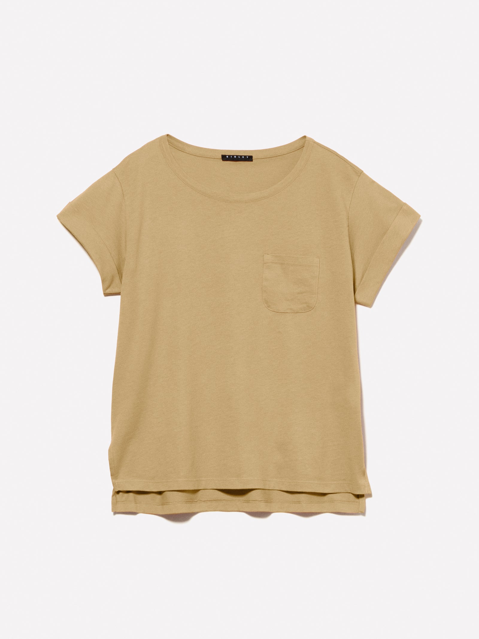 T-shirt con taschino da donna senape | Sisley Outlet