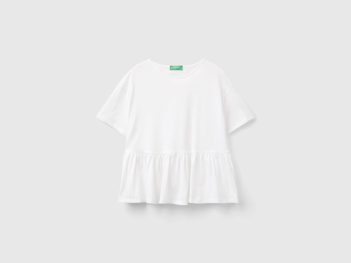 T-shirt boxy fit con balza