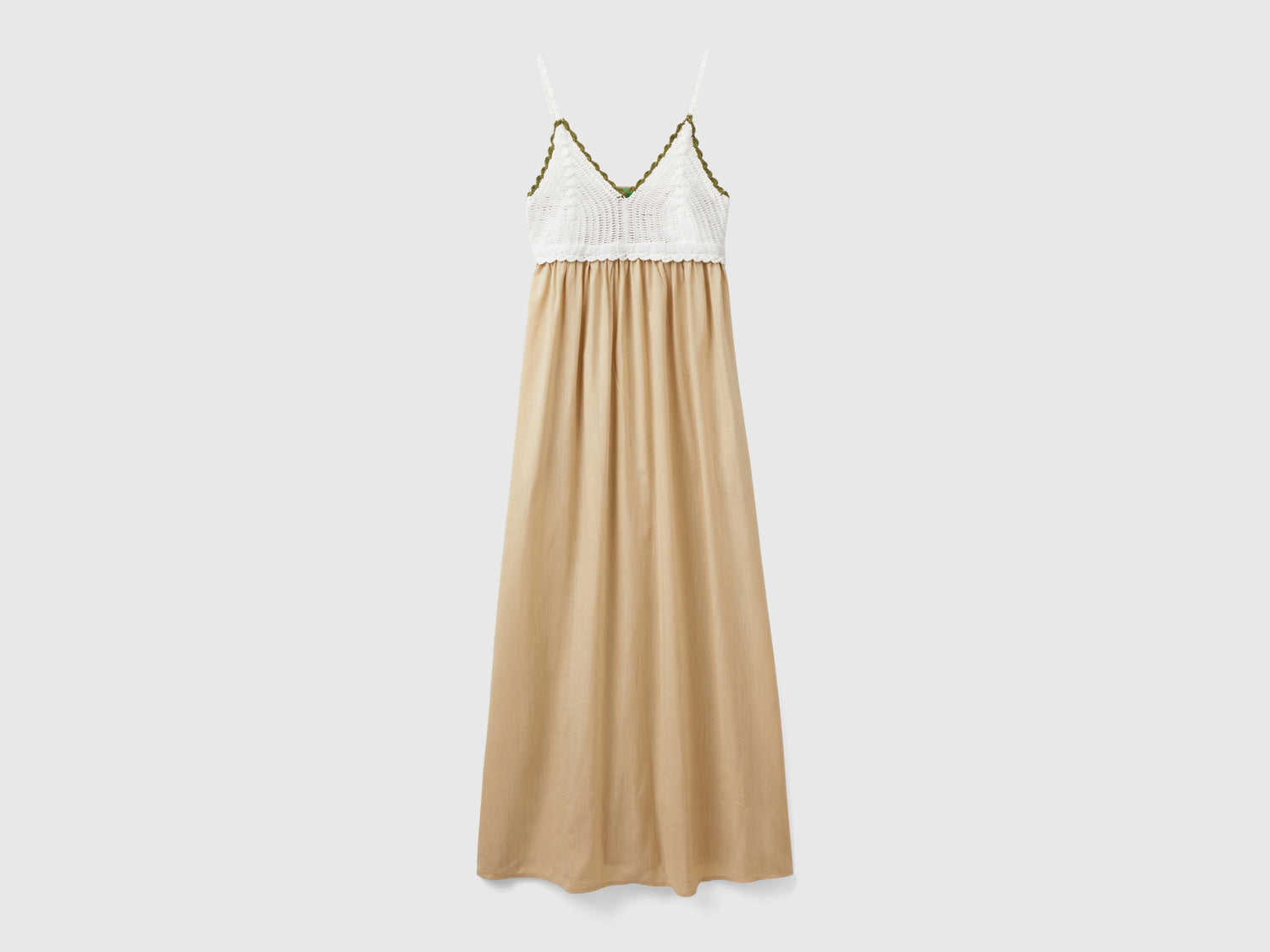 Abito con top crochet da donna beige | Benetton Outlet