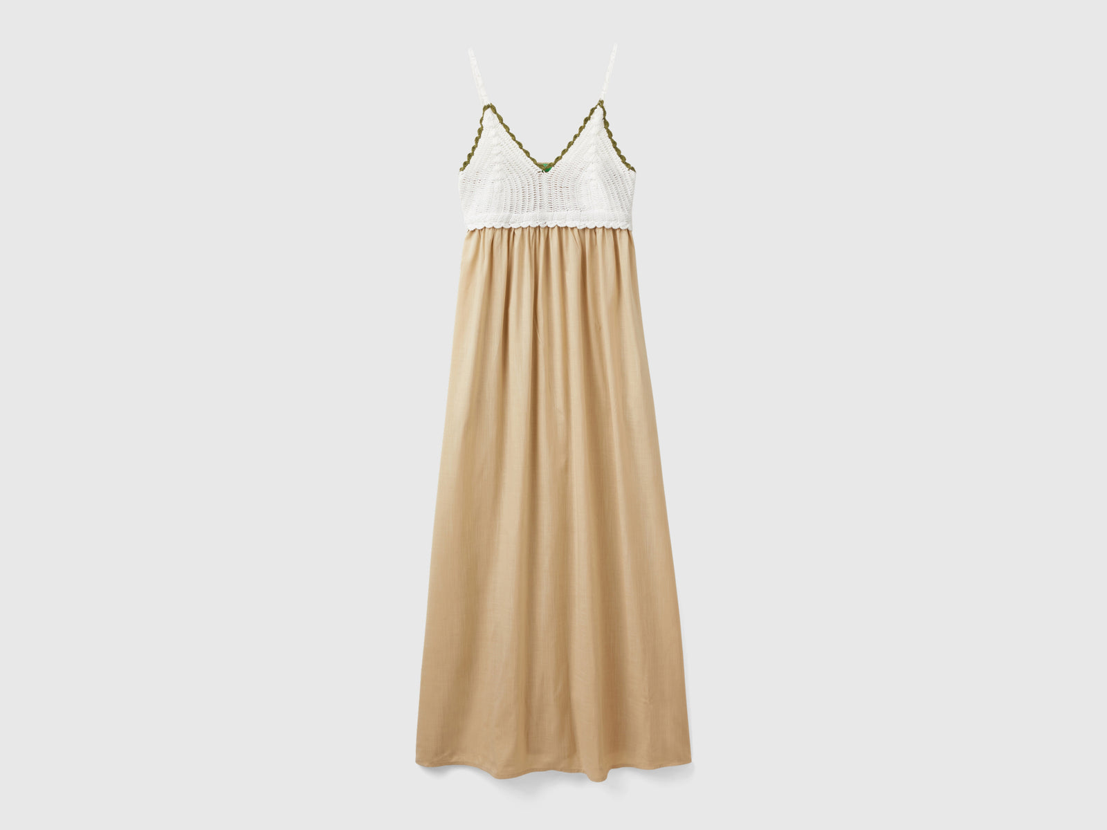 Abito con top crochet da donna beige | Benetton Outlet