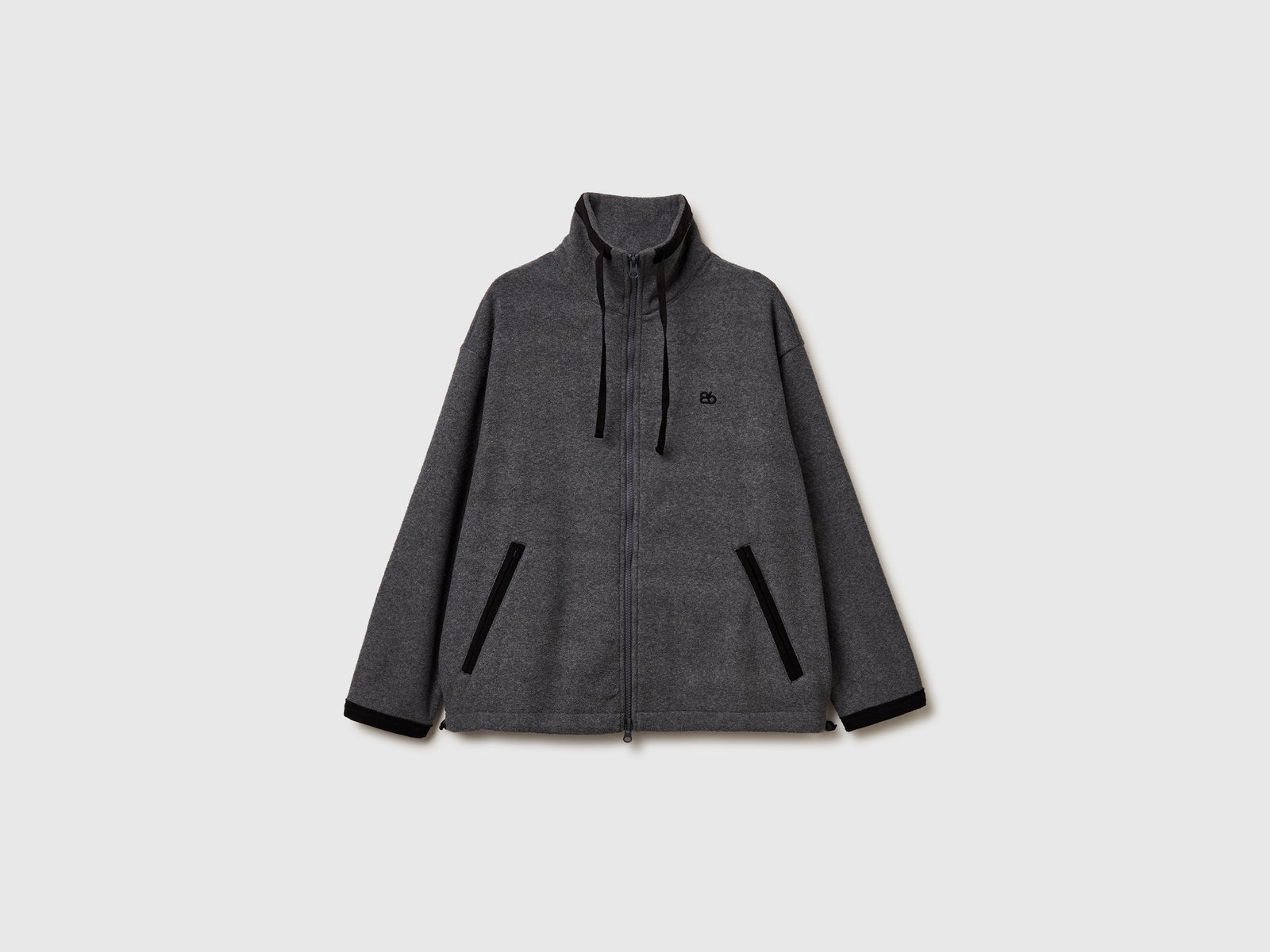 Felpa con zip in pile da donna grigio scuro | Benetton Outlet