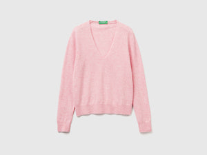 Maglione con scollo a V in pura lana Merino
