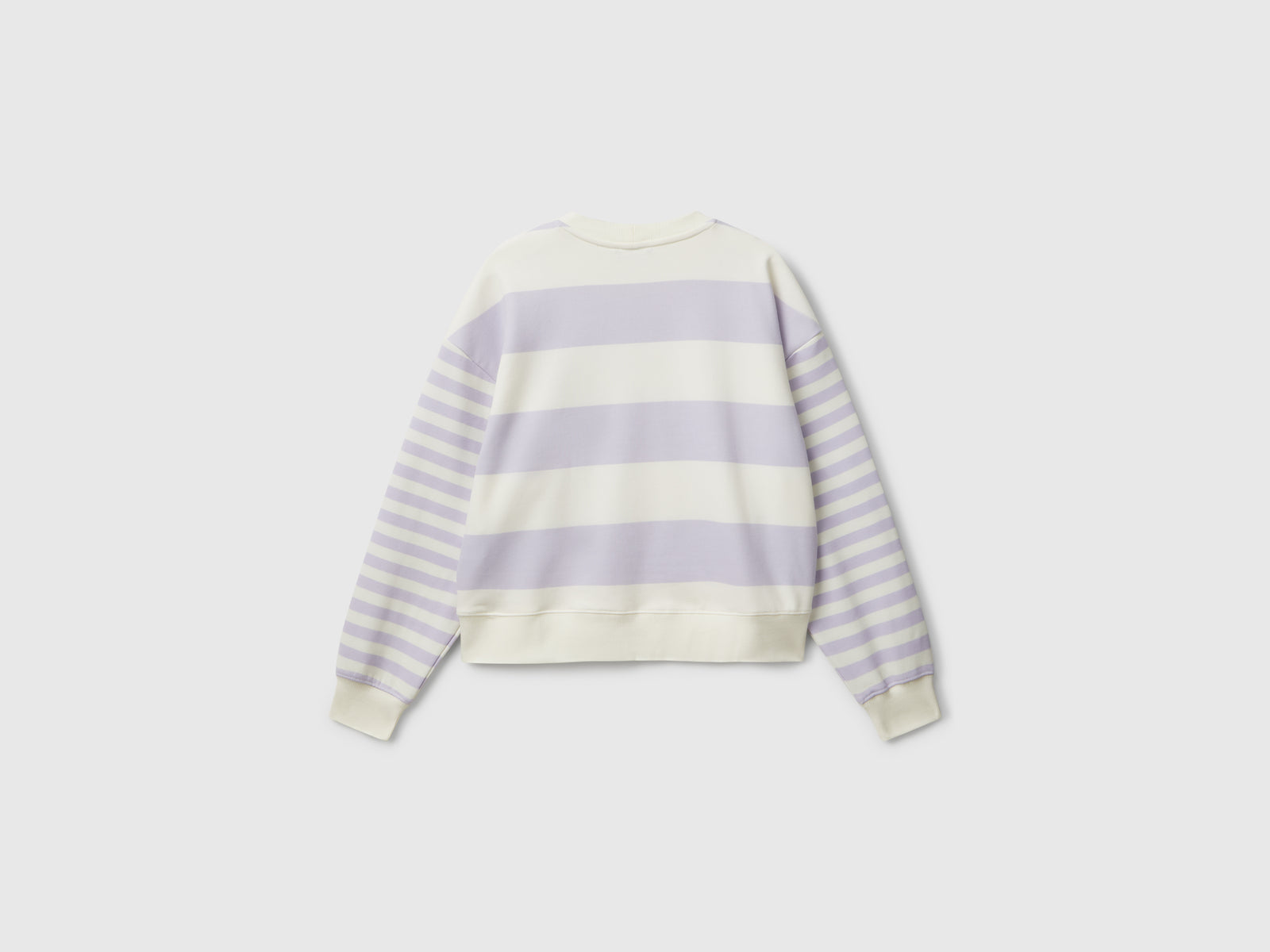 Felpa girocollo a righe da donna lilla 2 | Benetton Outlet