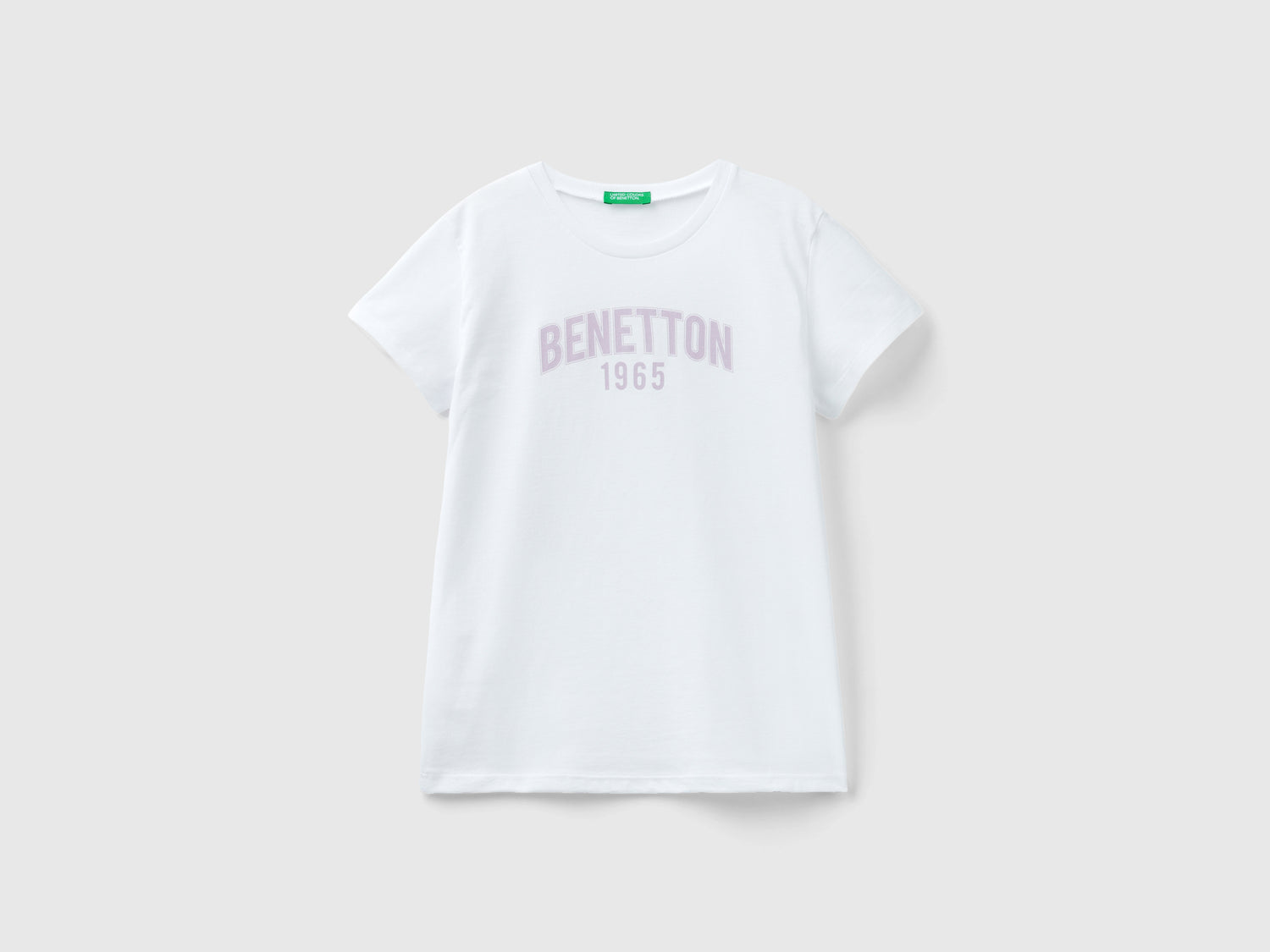 Maglietta con logo 100% cotone da bambina bianco | Benetton Outlet