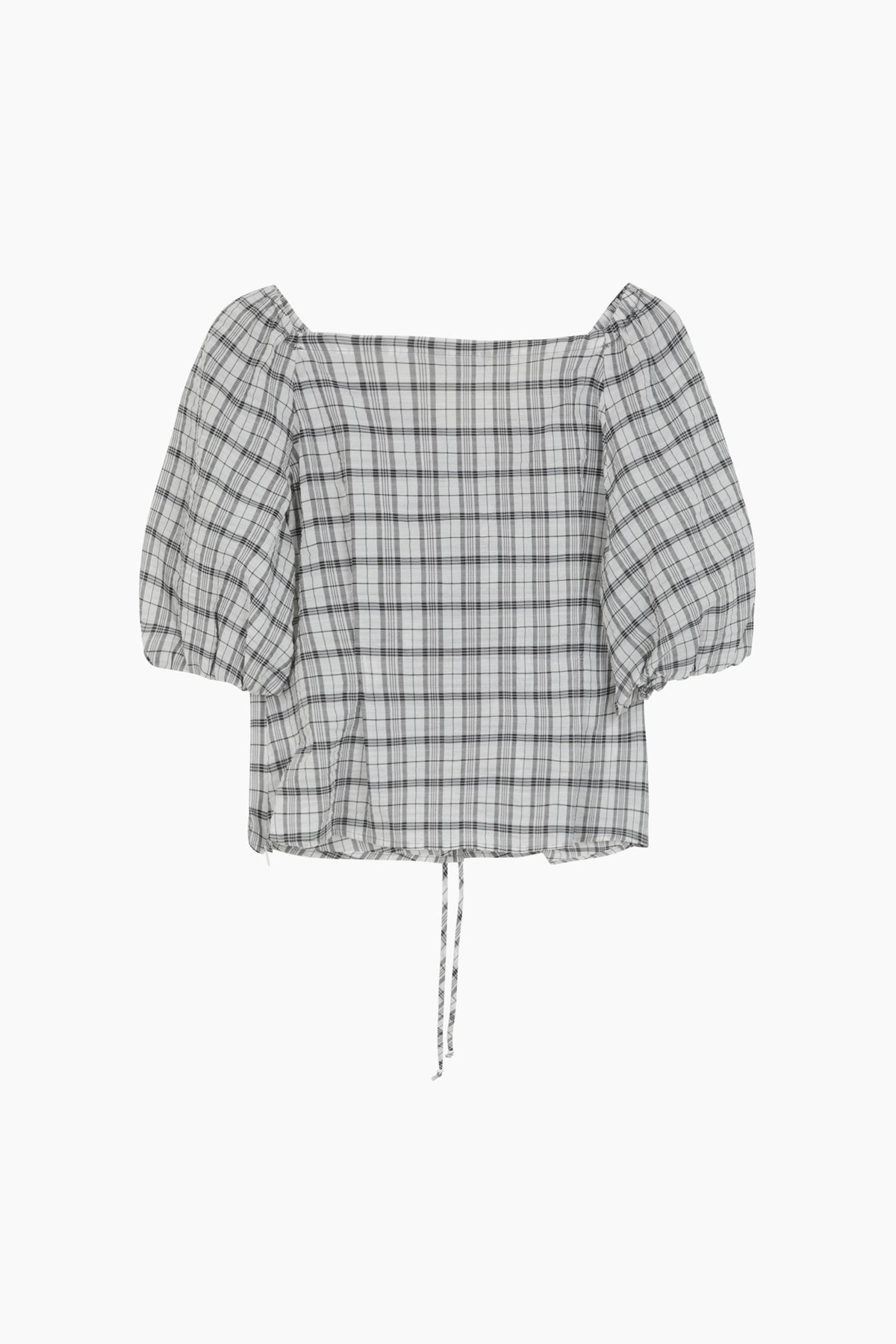 Blusa a quadri con arriccio