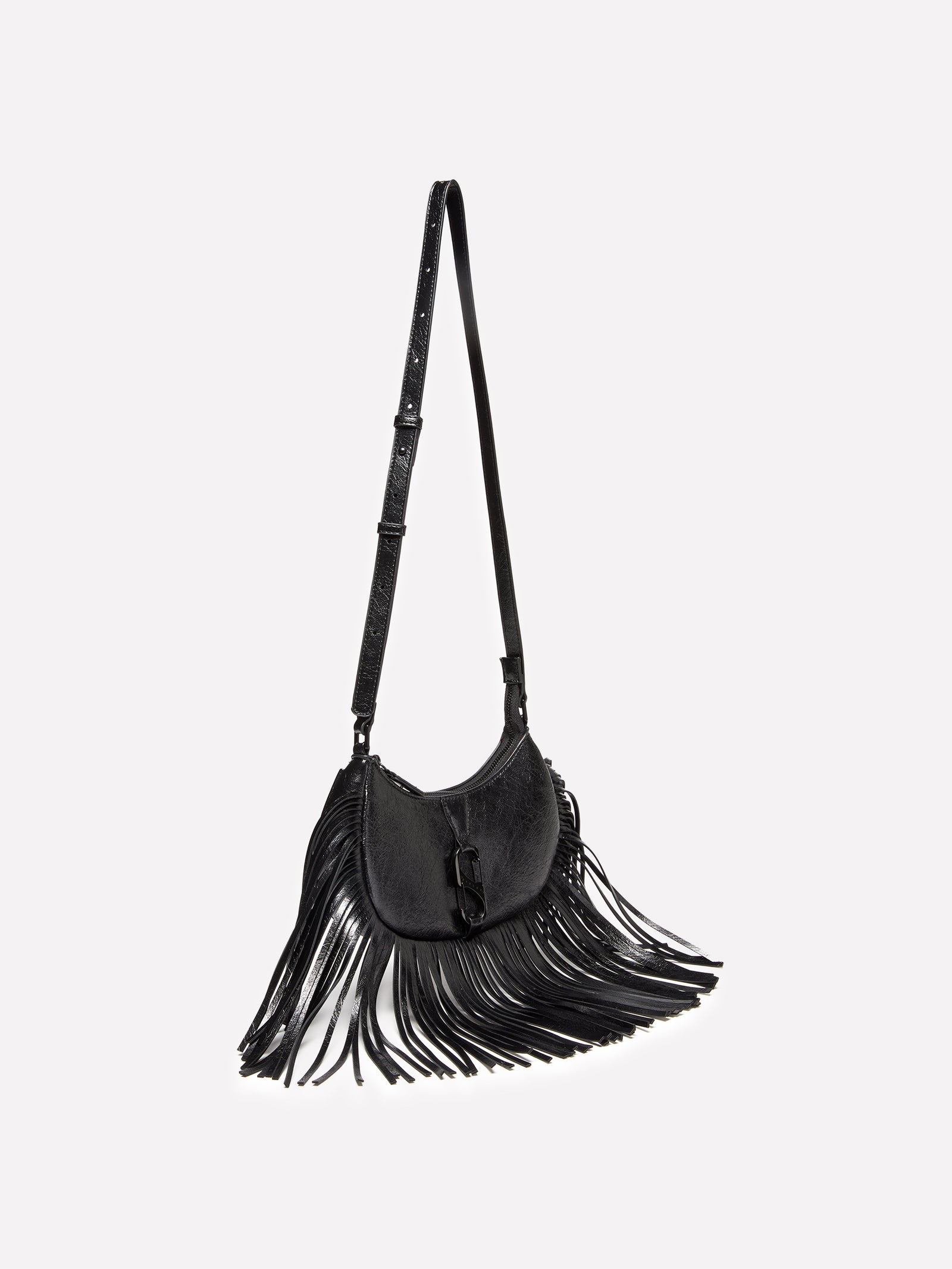Borsa a tracolla con frange da donna nero 4 | Sisley Outlet