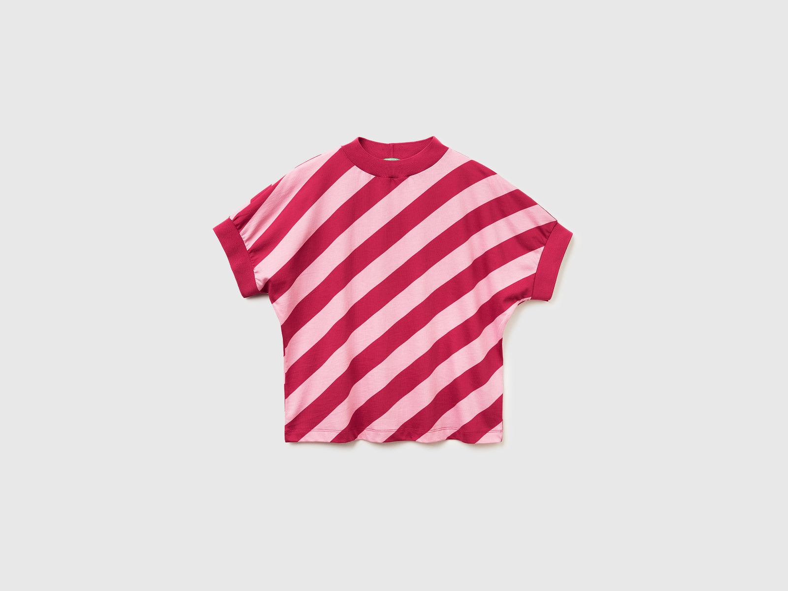 T-shirt a righe regimental da donna rosa | Benetton Outlet