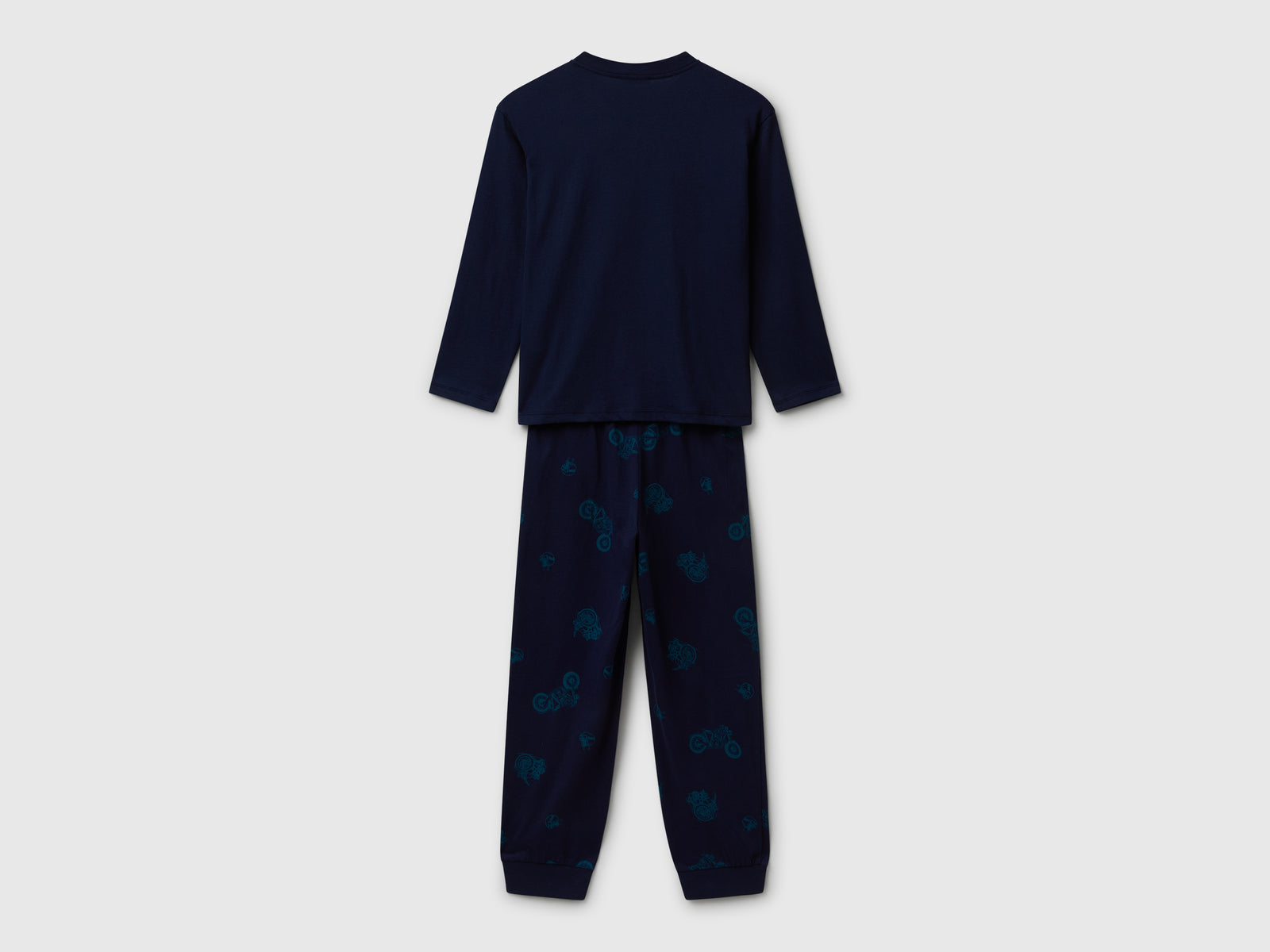Pigiama con stampa motocicletta da bambino blu scuro 2 | Benetton Outlet