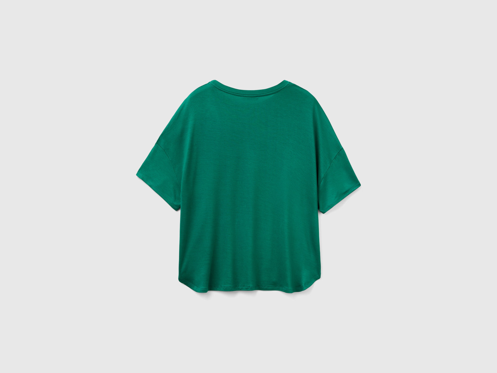 T-shirt in viscosa stretch da donna verde scuro 2 | Benetton Outlet