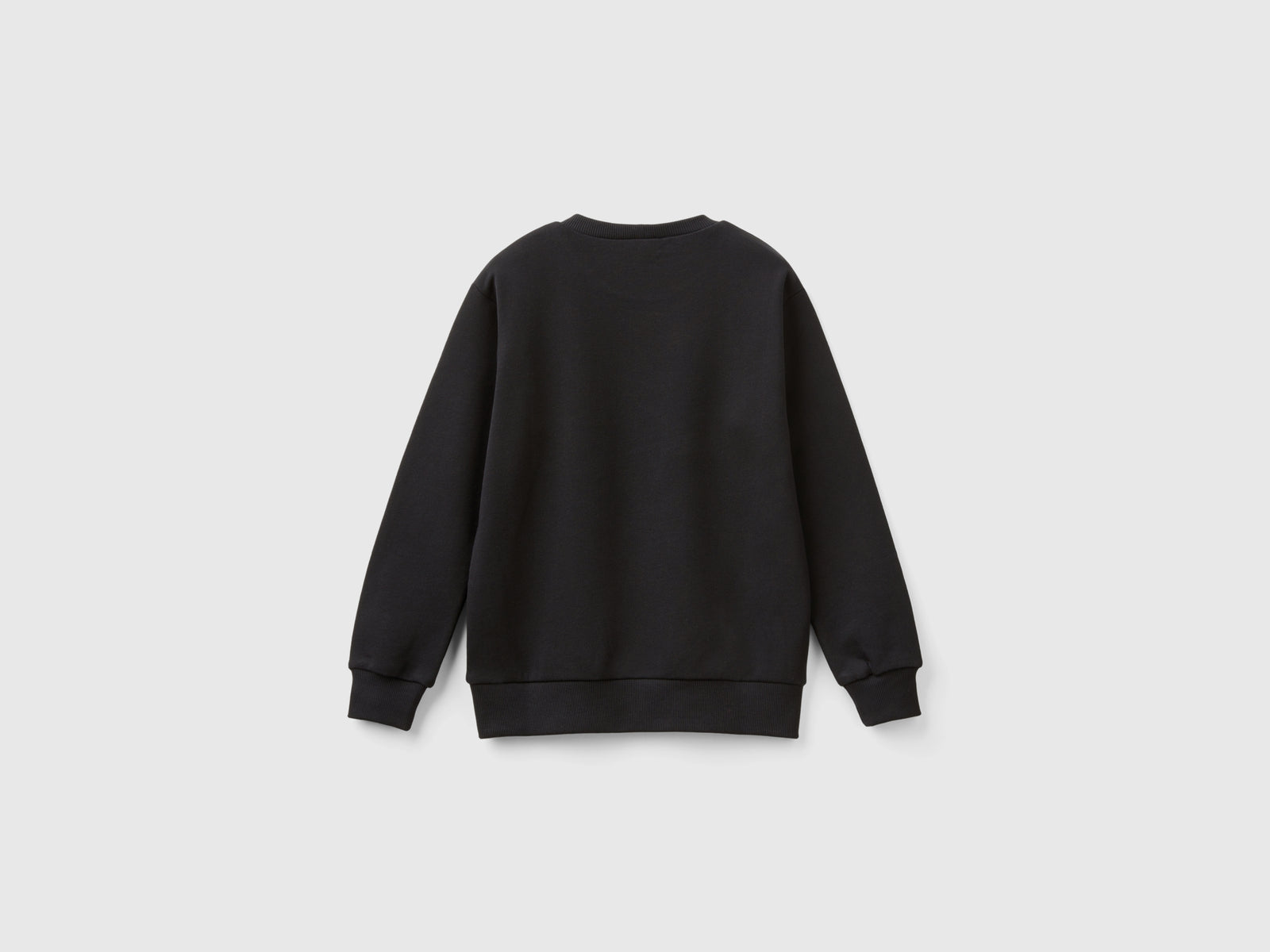 Felpa con stampa logo da bambino nero 2 | Benetton Outlet