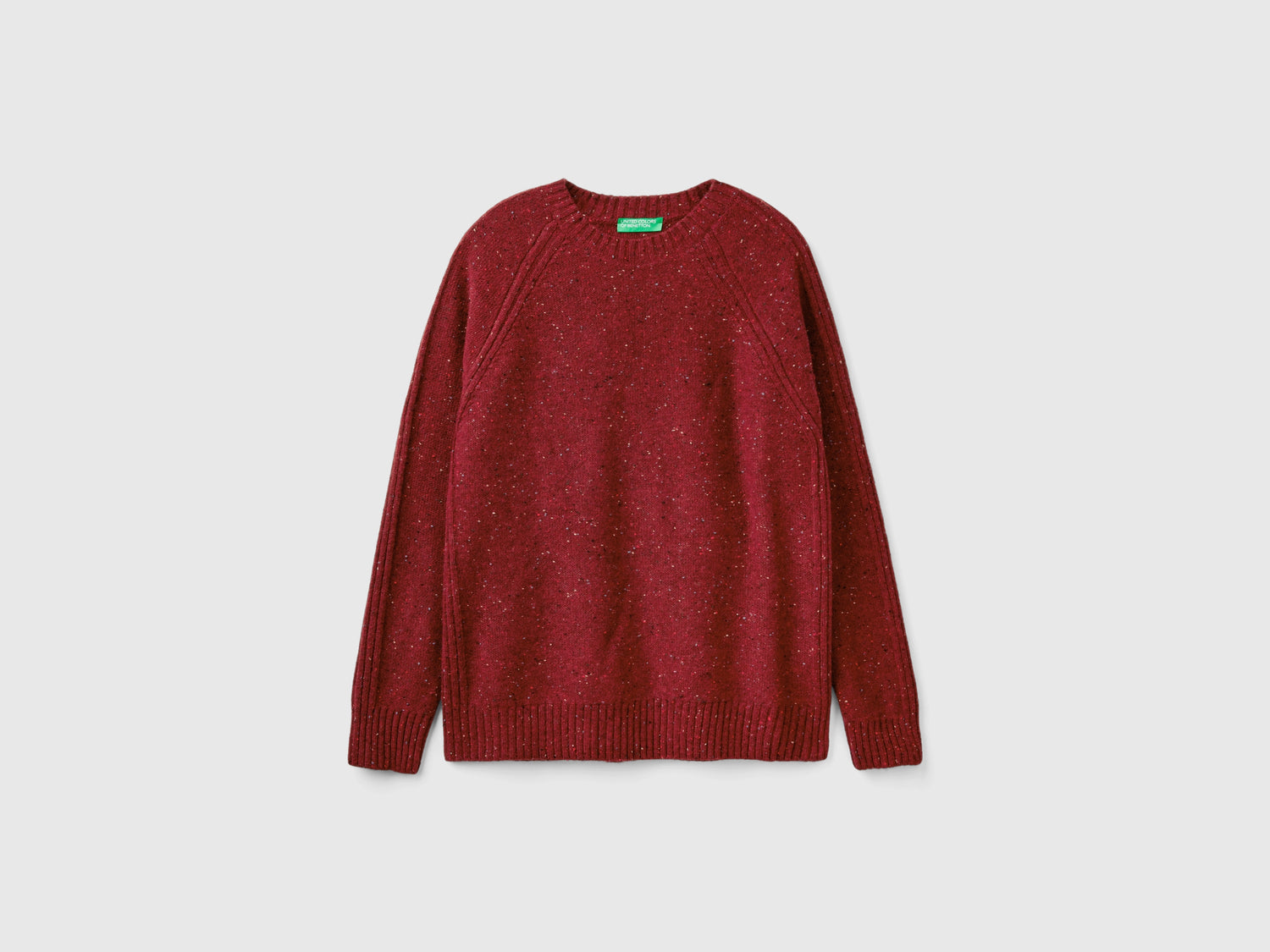 Maglia girocollo in misto lana da uomo bordeaux | Benetton Outlet