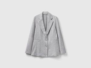 Blazer sciancrato in misto cotone