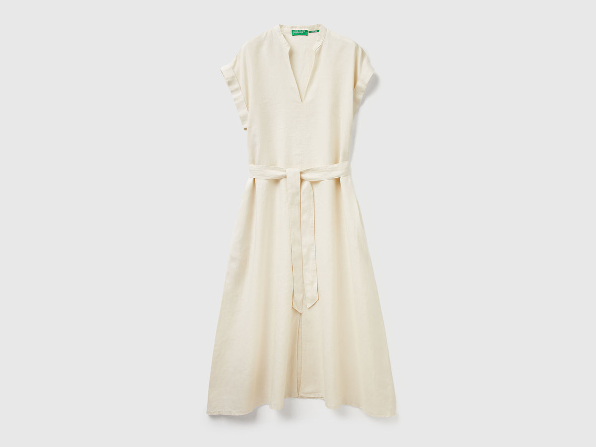 Vestito con fusciacca 100% lino