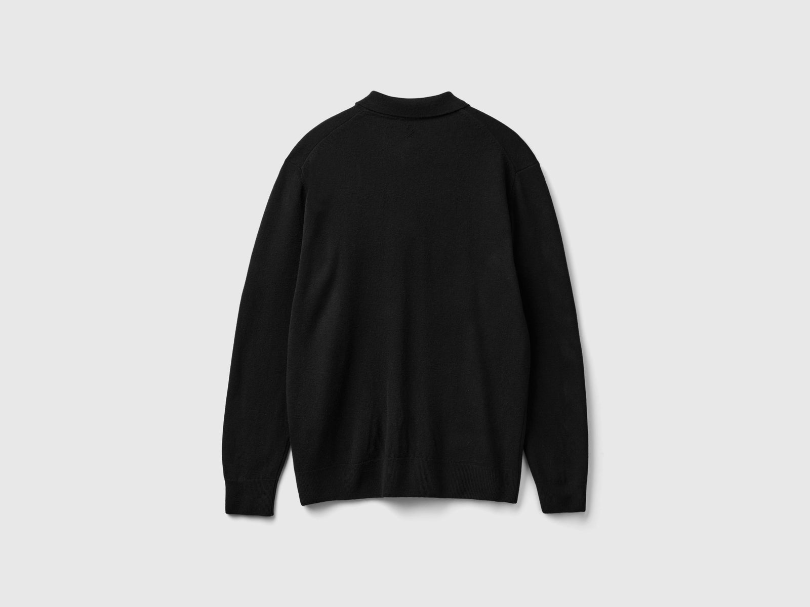 Polo in pura lana Merino da uomo nero 2 | Benetton Outlet
