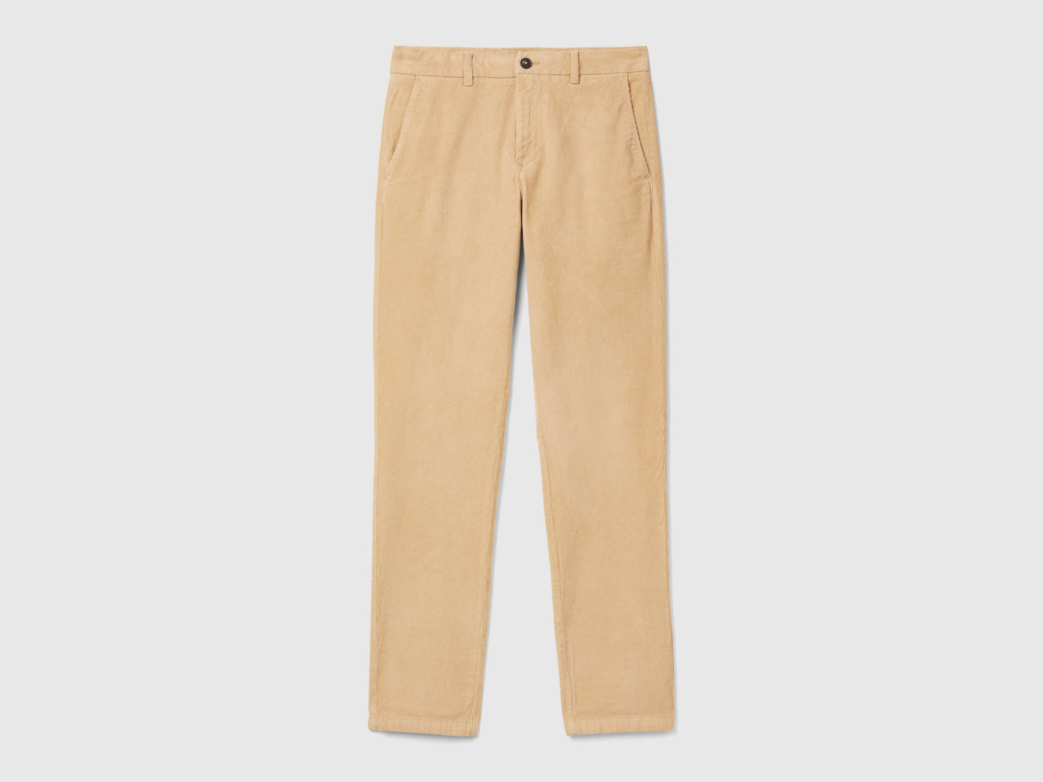Pantaloni slim fit in velluto stretch da uomo beige | Benetton Outlet