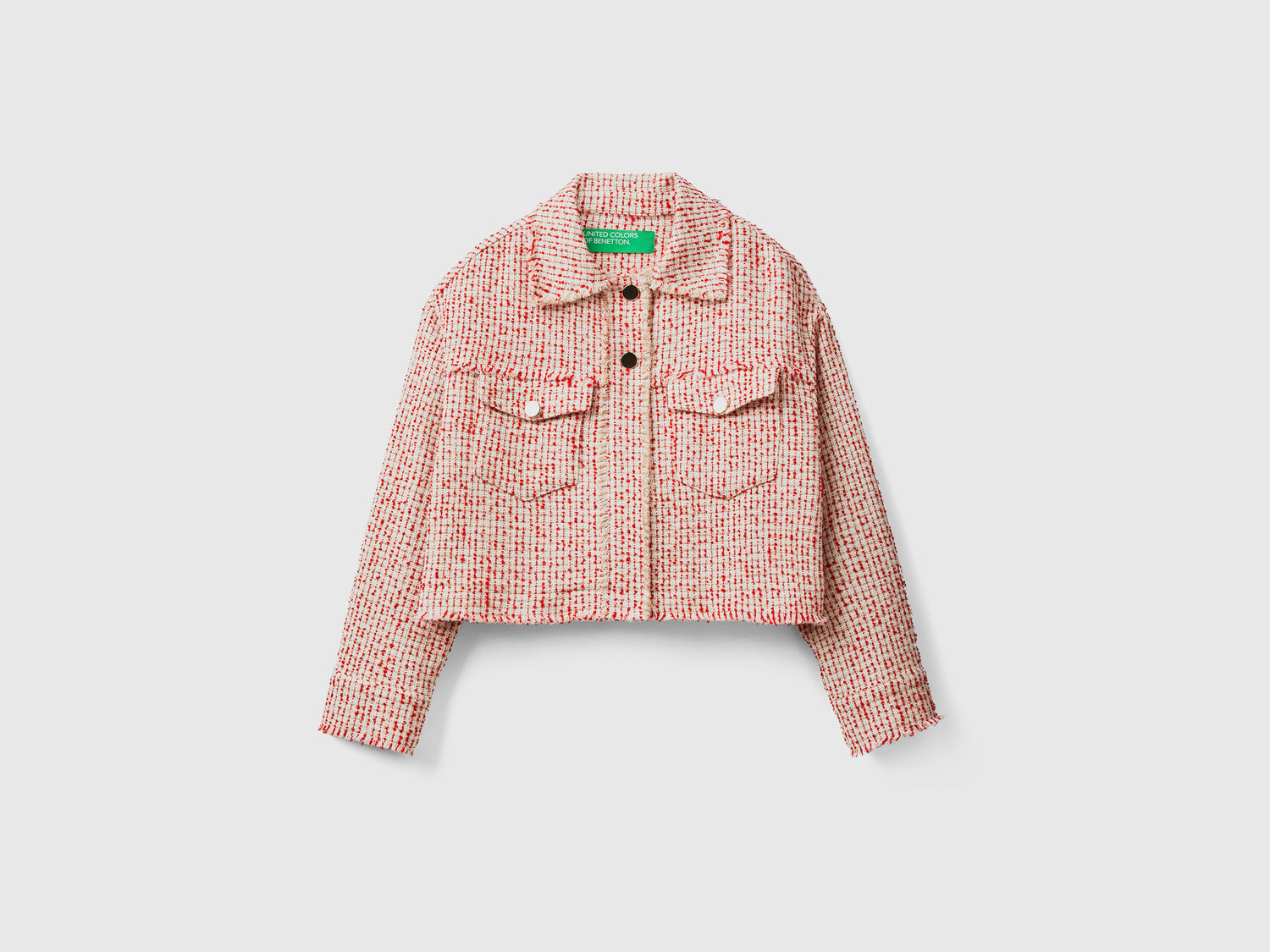Giacchina bouclé da donna rosso | Benetton Outlet