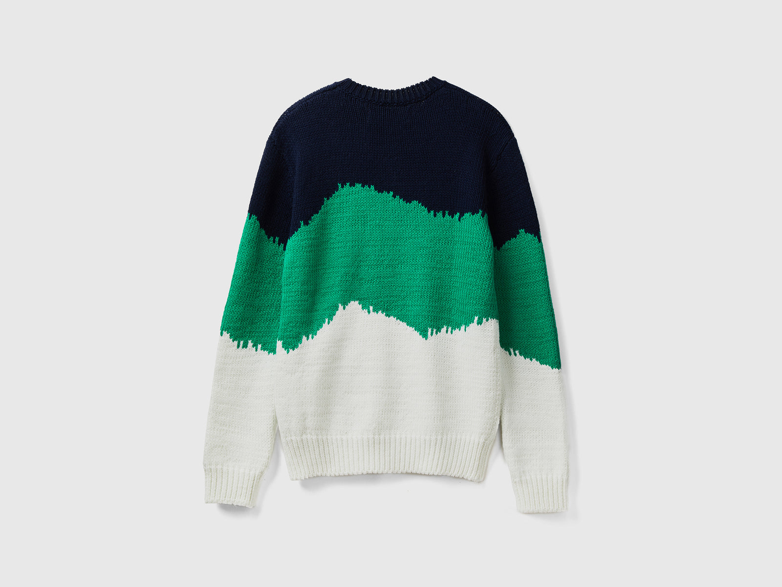 Maglione color block da uomo verde 2 | Benetton Outlet