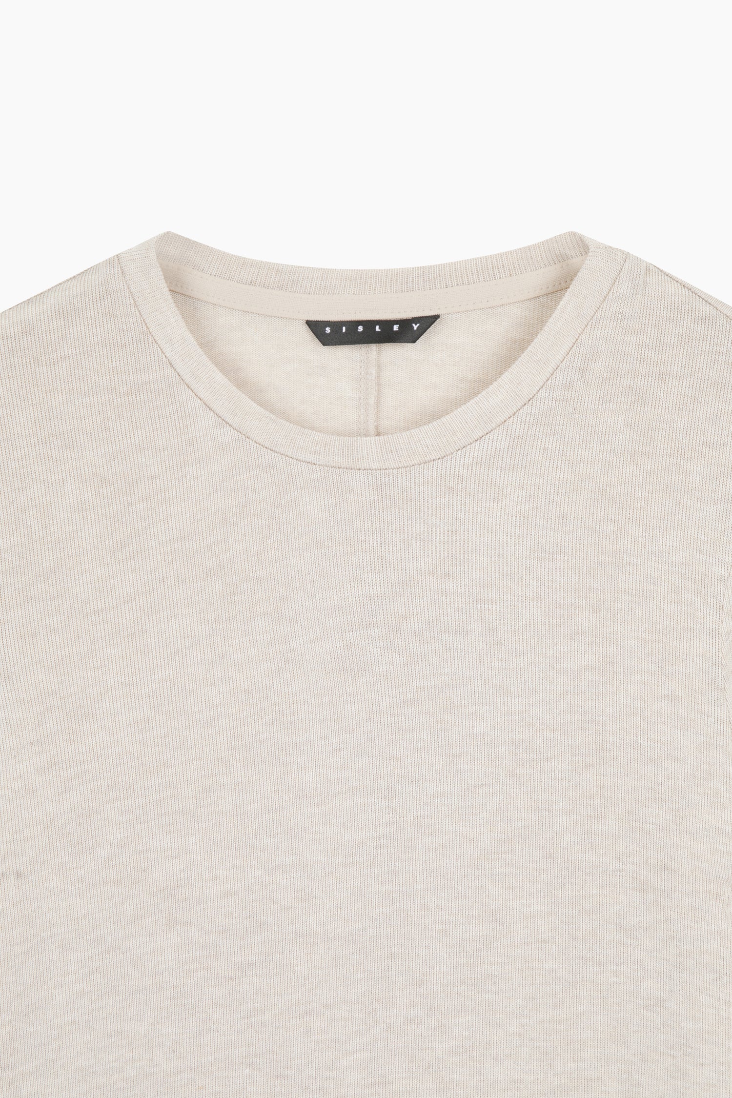 T-shirt girocollo aderente da donna beige 3 | Sisley Outlet