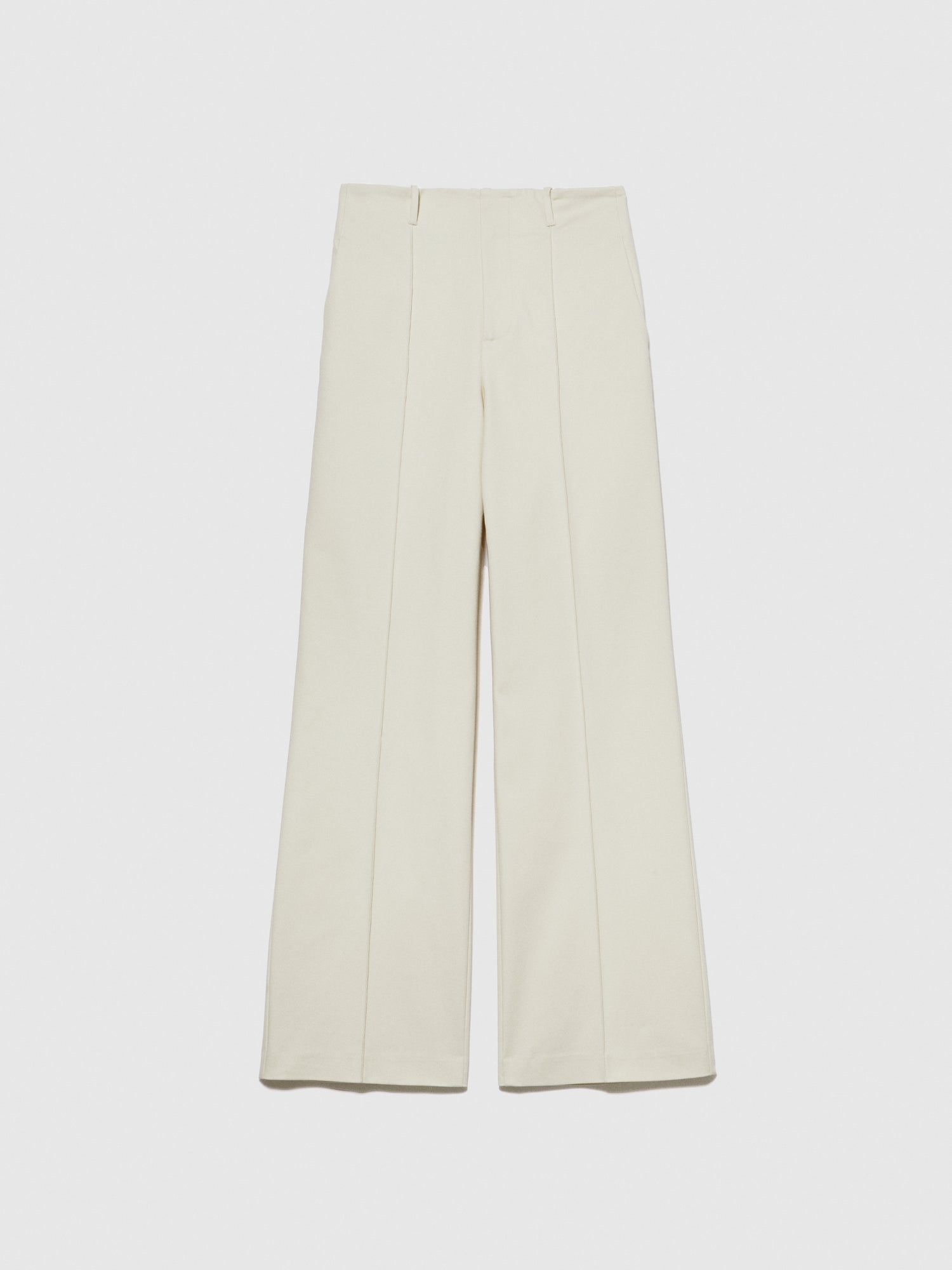Pantaloni in satin vita alta da donna bianco panna | Sisley Outlet