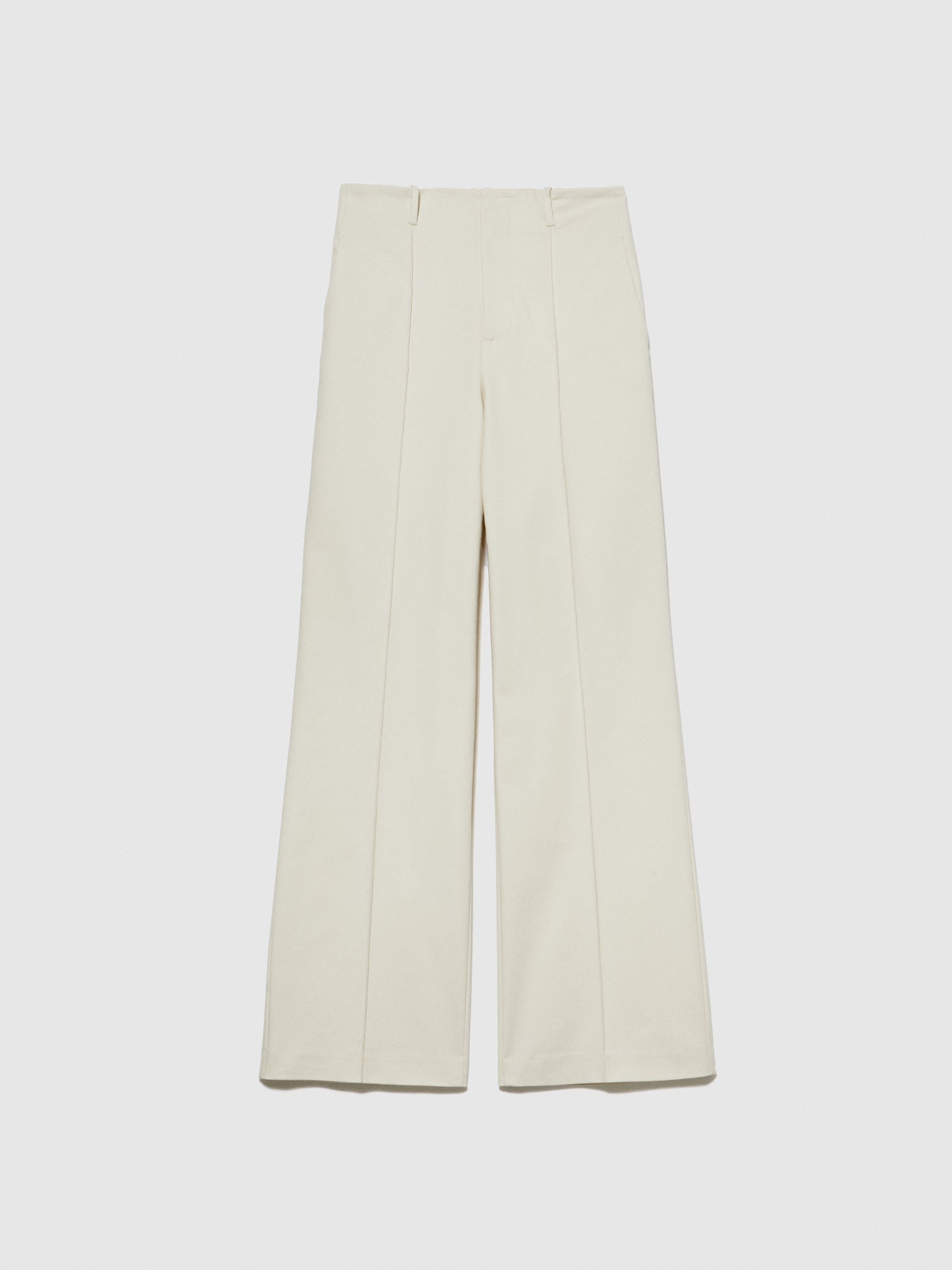Pantaloni in satin vita alta da donna bianco panna | Sisley Outlet