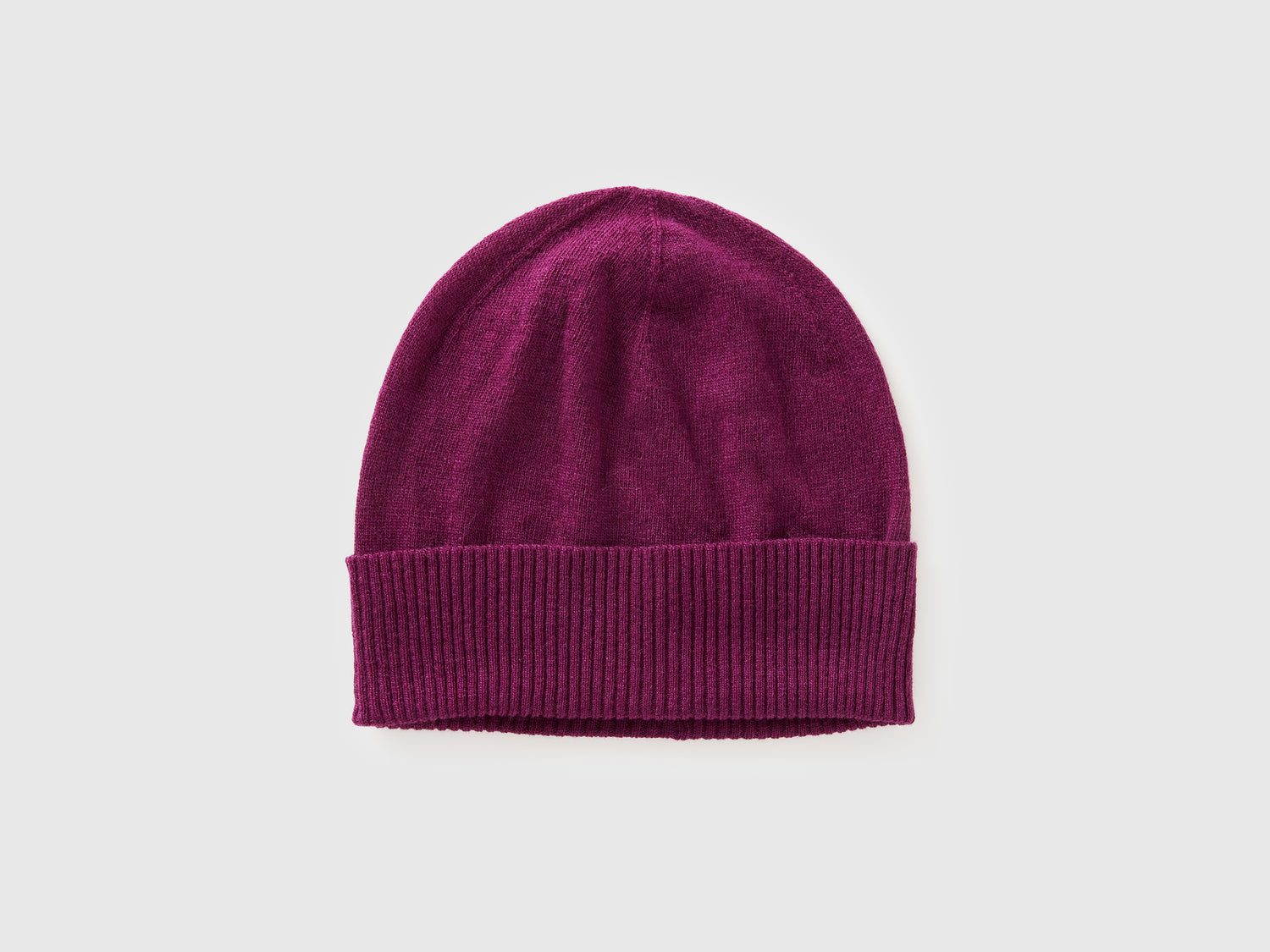 Cappello viola in pura lana Merino da donna prugna | Benetton Outlet
