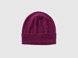Cappello viola in pura lana Merino