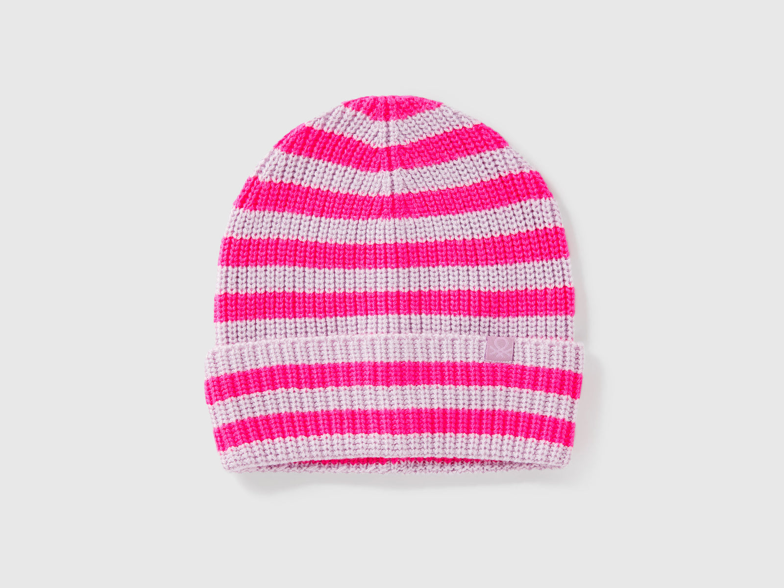 Cappellino in maglia a righe da bambino lavanda | Benetton Outlet