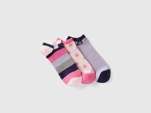 Tre paia di calzini in misto cotone stretch
