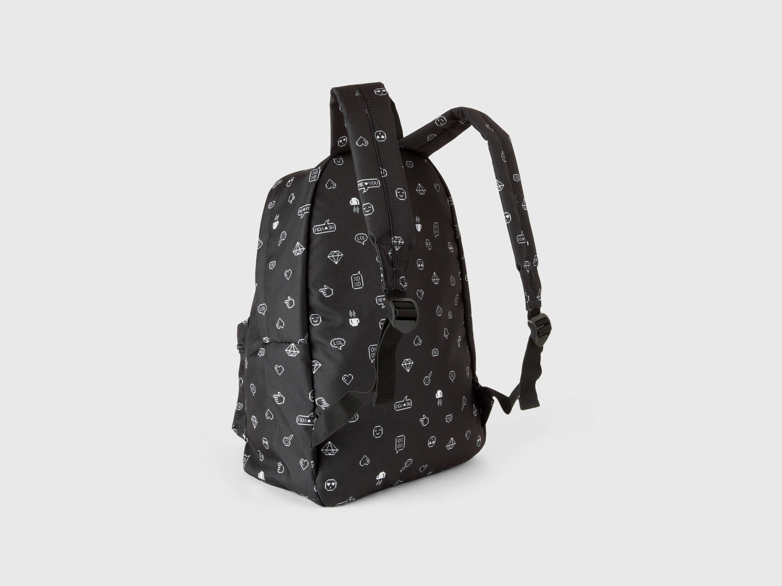 Zaino in nylon fantasia logo da bambino nero 2 | Benetton Outlet