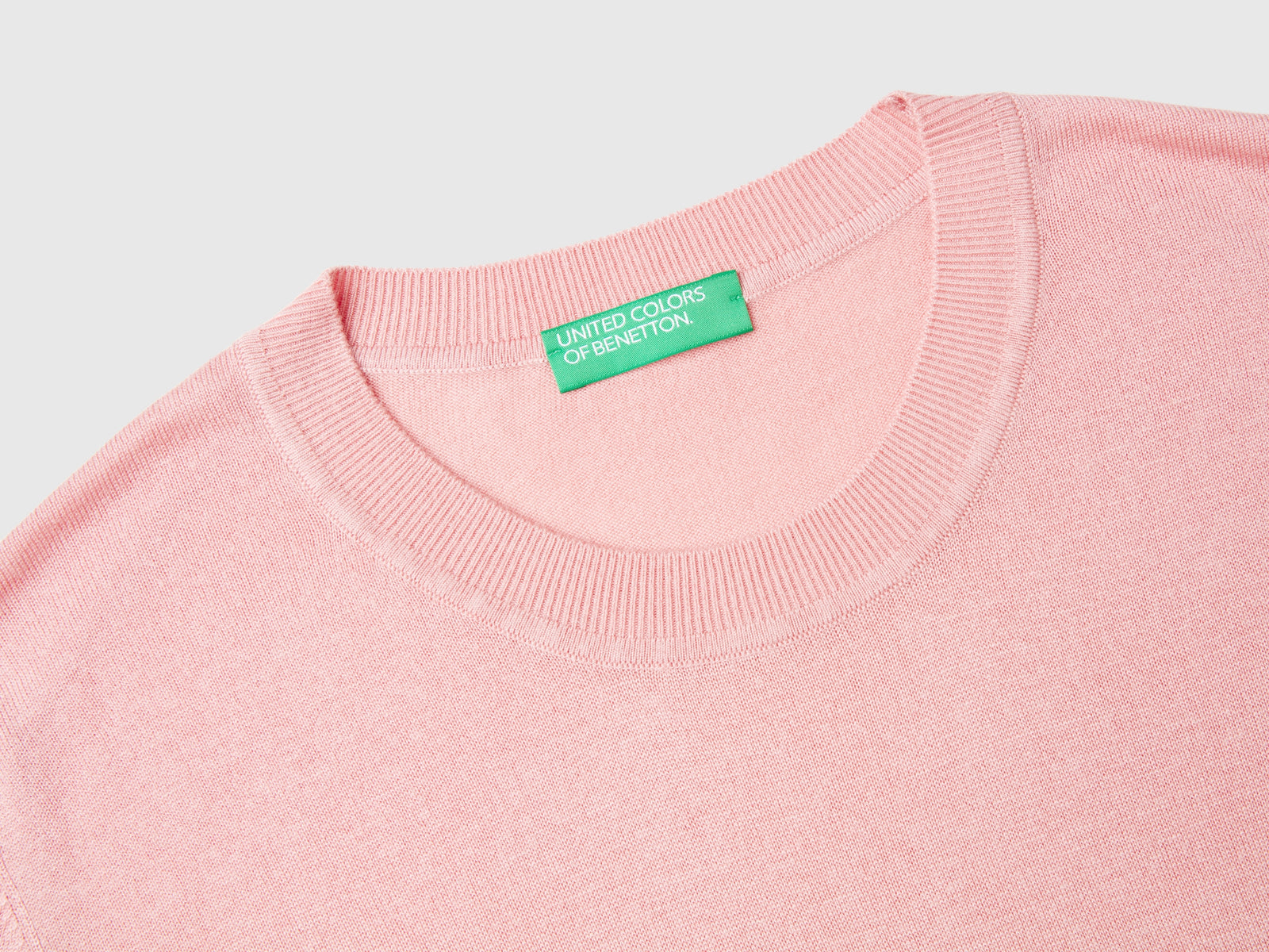 Maglia manica corta in misto seta da donna rosa 3 | Benetton Outlet