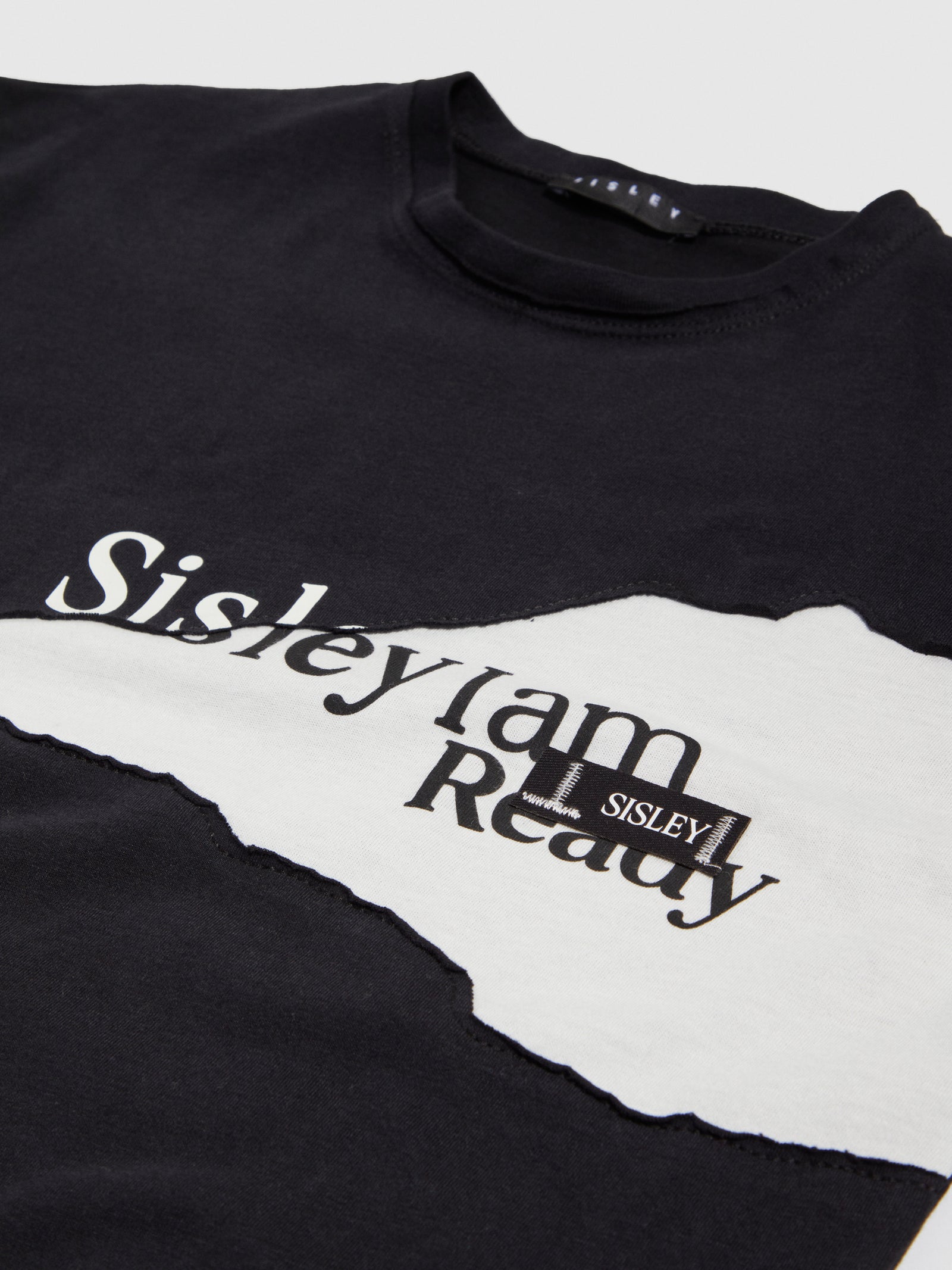 T-shirt color block con stampa da bambino nero 2 | Sisley young Outlet