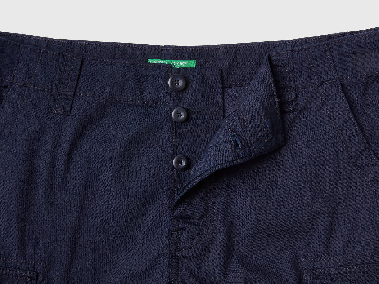 Bermuda cargo in puro cotone da uomo blu scuro 3 | Benetton Outlet