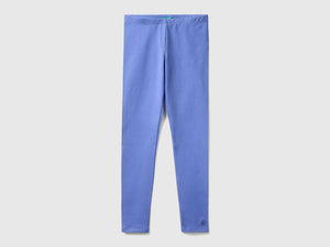 Leggings in cotone stretch con logo