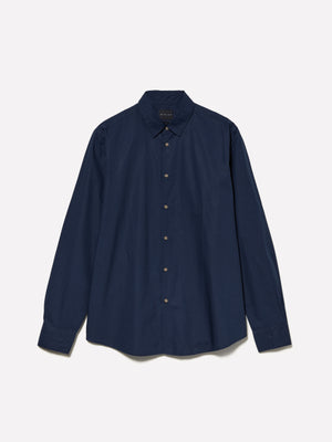 Camicia blu stampata 100% cotone bio