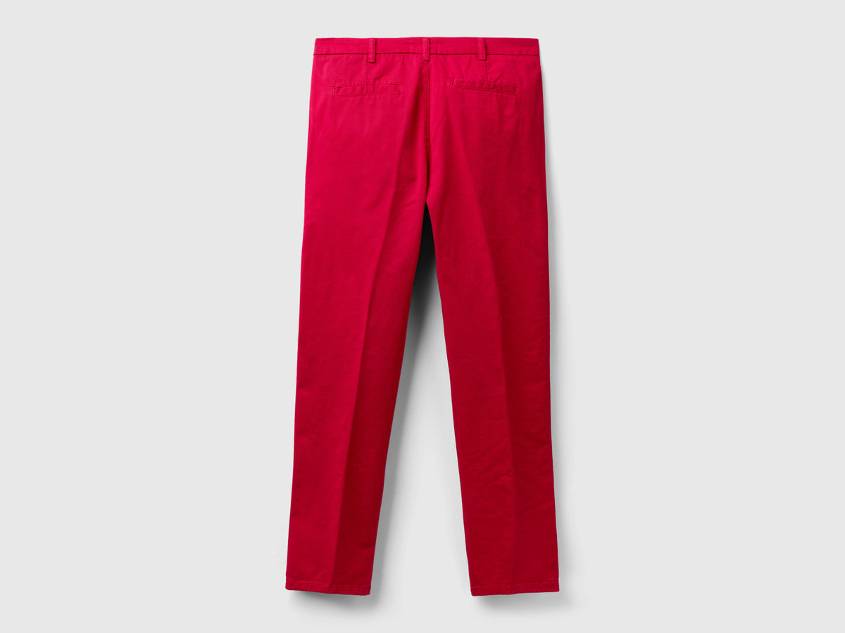 Chino slim fit in cotone rosso ciliegia