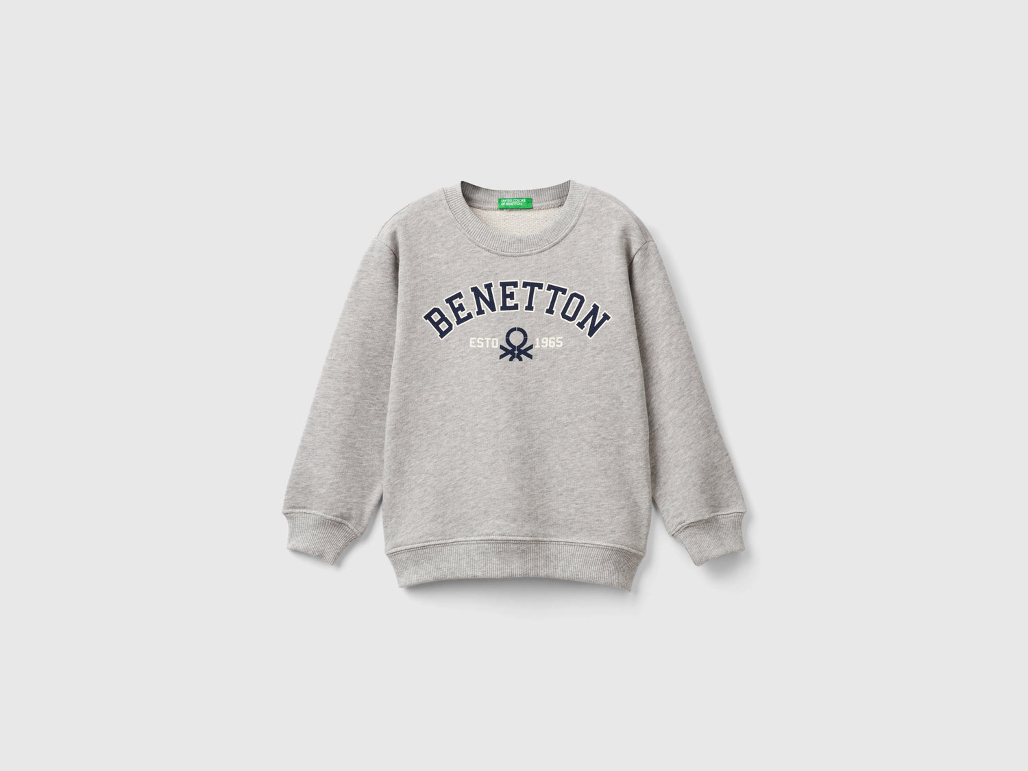 Felpa 100% cotone biologico da bimbo grigio chiaro | Benetton Outlet
