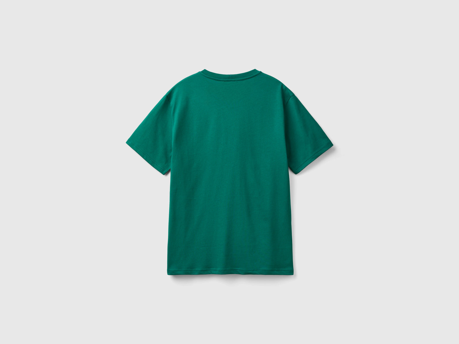 Basic 100% organic cotton T-shirt da uomo verde scuro 2 | Benetton Outlet