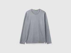 T-shirt a manica lunga in 100% cotone
