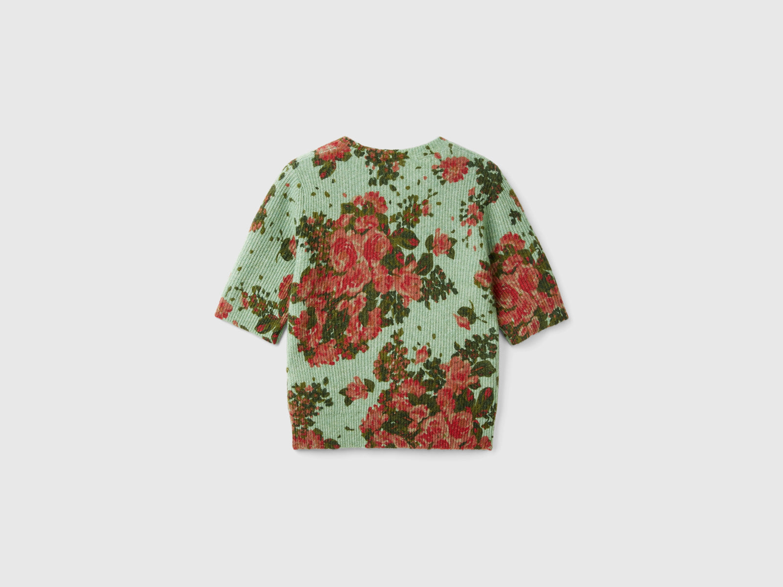 Maglia floreale in filato riciclato da donna verde chiaro 2 | Benetton Outlet