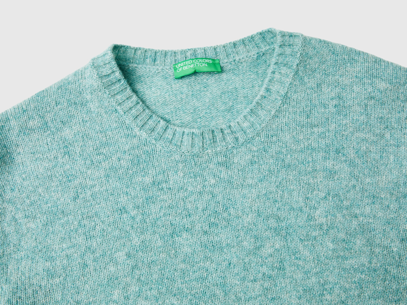 Maglia in lana Shetland da uomo verde acqua 3 | Benetton Outlet