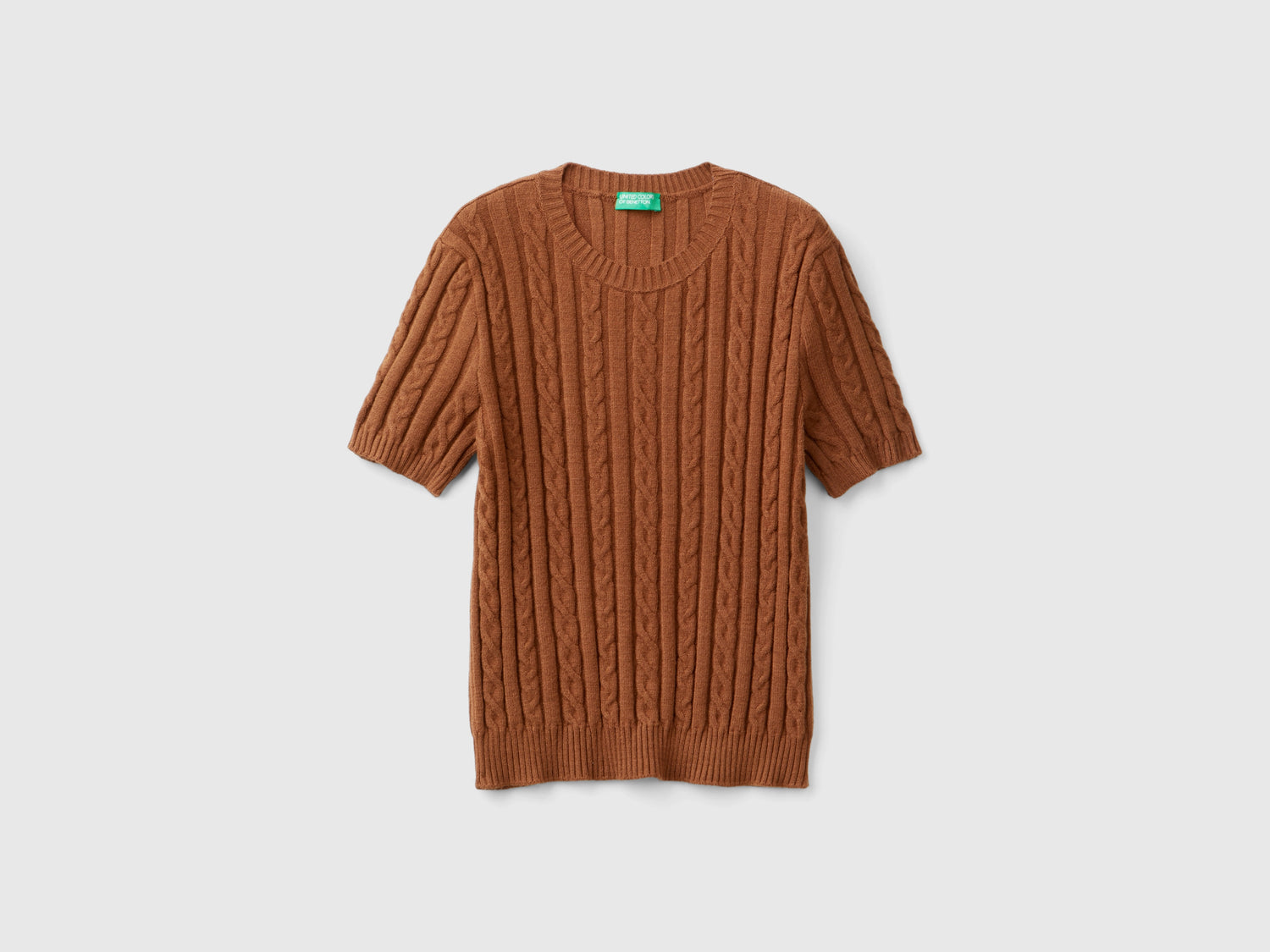 Maglia fluida a manica corta da donna cammello | Benetton Outlet