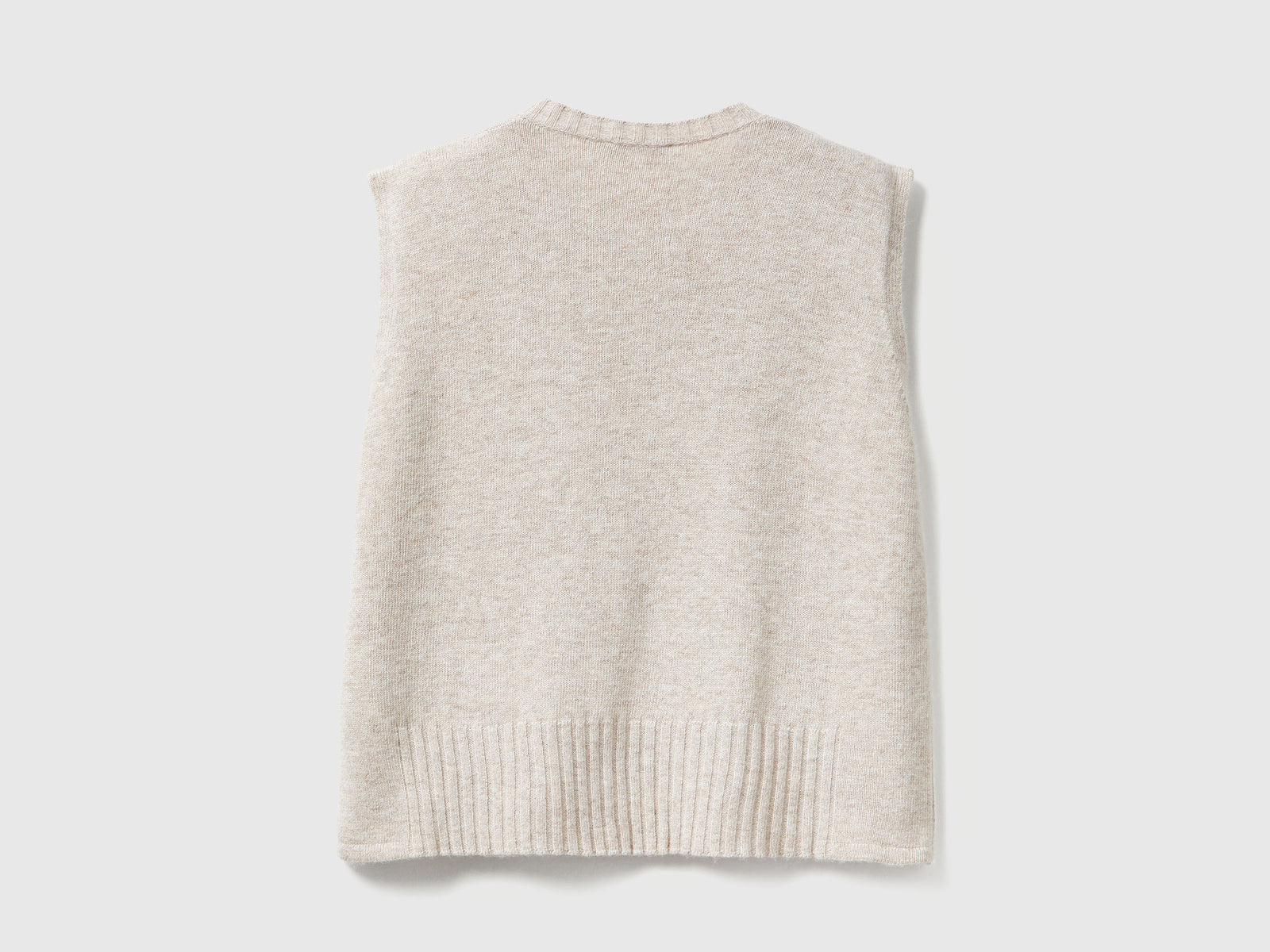 Gilet in misto lana e viscosa da donna beige 2 | Benetton Outlet