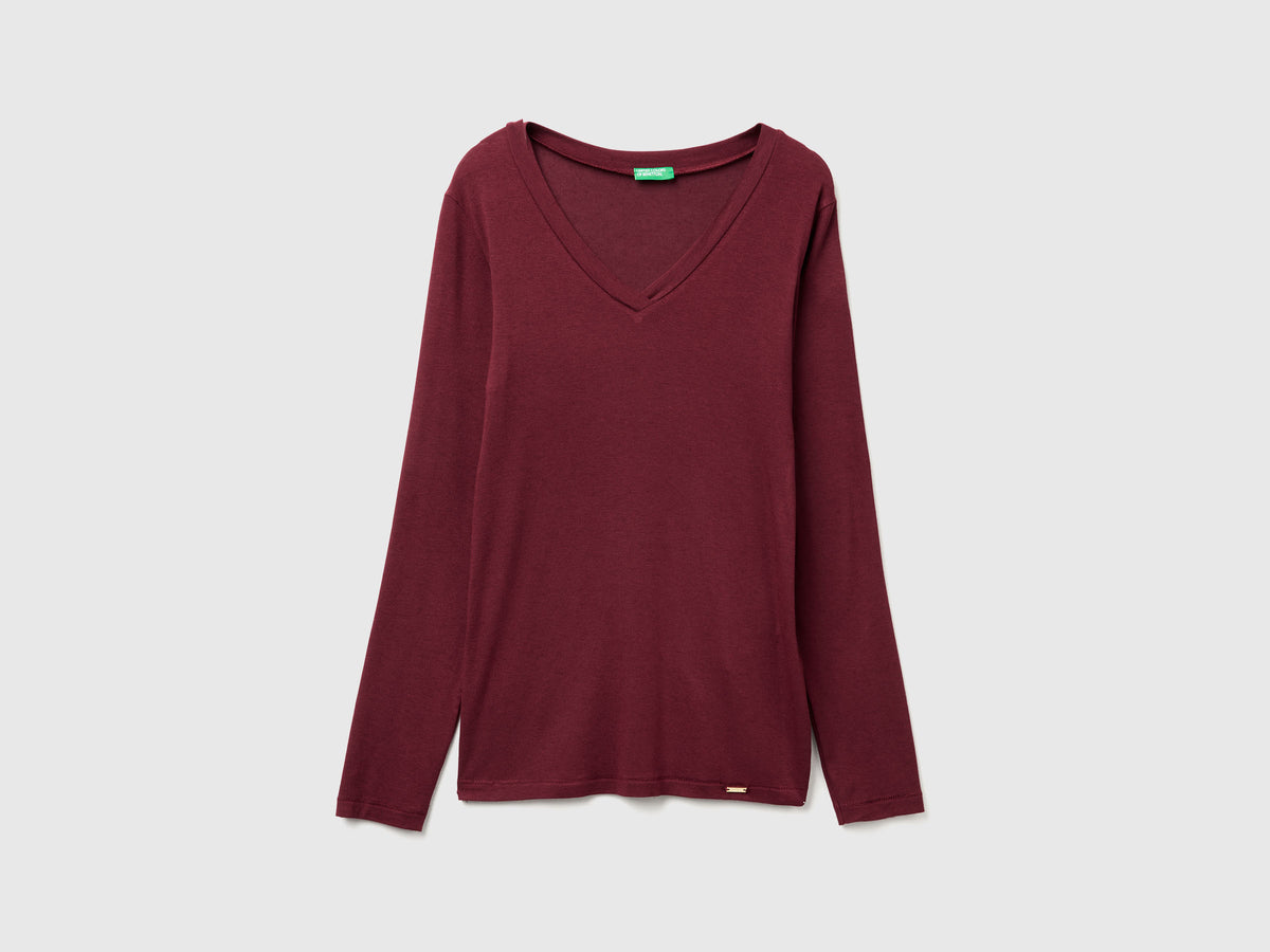 T-shirt in misto Modal e cashmere