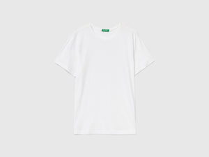 T-shirt girocollo a manica corta in puro cotone leggero
