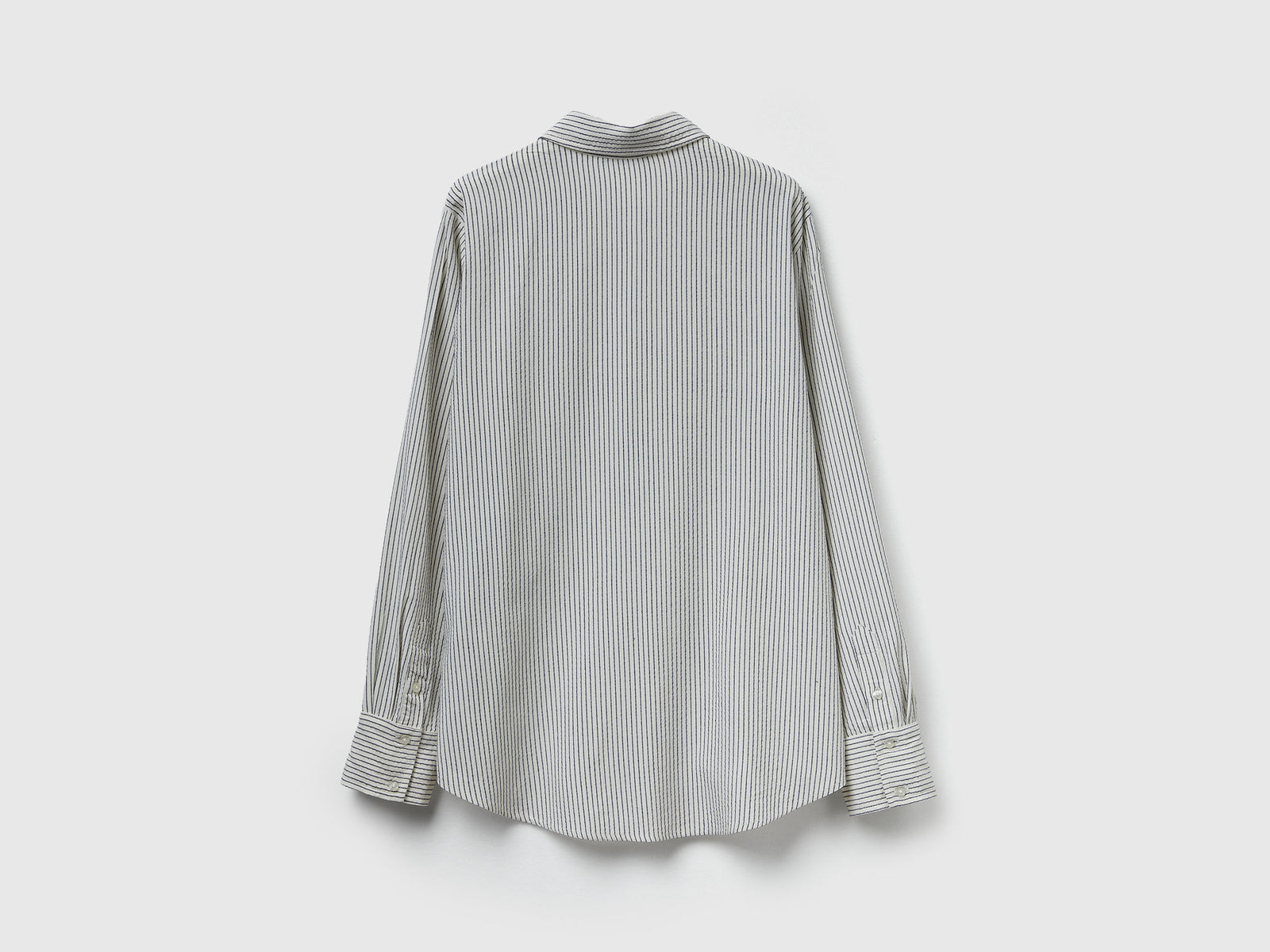 Camicia a righe in misto viscosa da donna blu scuro 2 | Benetton Outlet