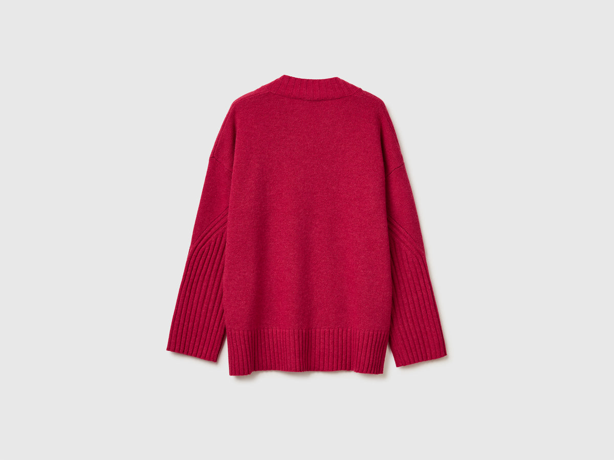 Maglione over fit in misto lana