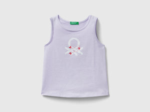 Canotta con logo in cotone bio